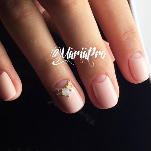 Nude Nail Colors with a Half Moon Design Picture 5