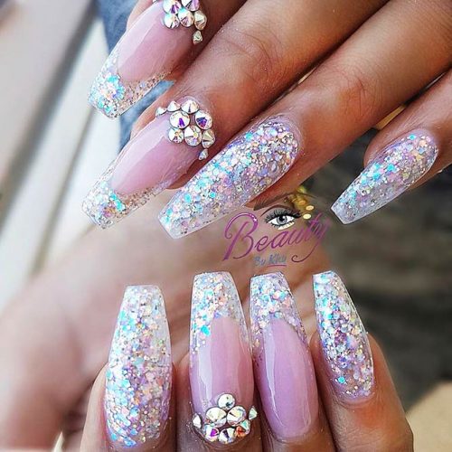 Sparkling Ballerina Nail Designs with Stones Picture 5