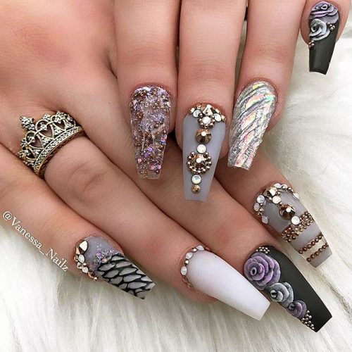 Sparkling Ballerina Nail Designs with Stones Picture 4