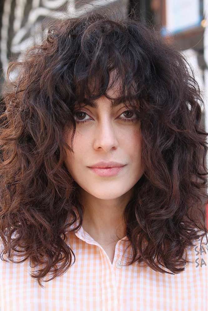 Curly Medium Hair With Shag Cut