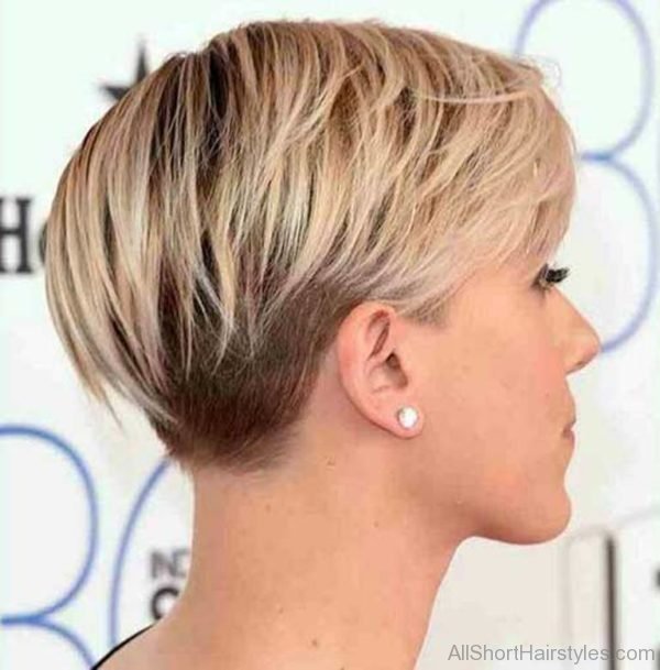 Stylish Straight Blonde Undercut Pixie Cut