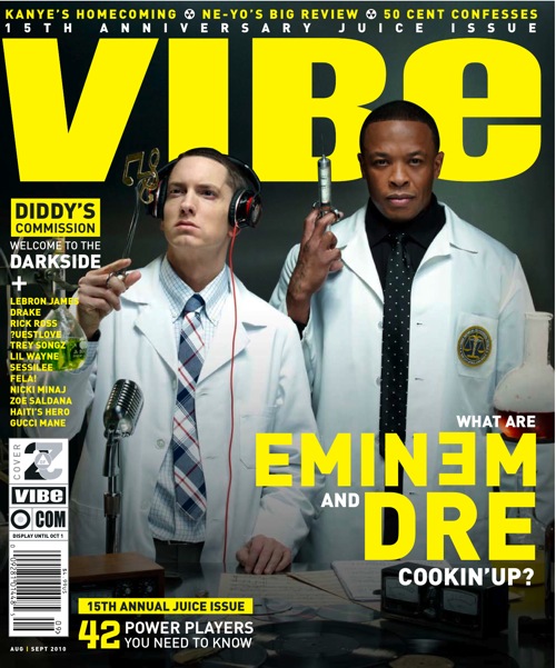 Eminem и Dr. Dre на обложке журнала Vibe + Интервью.