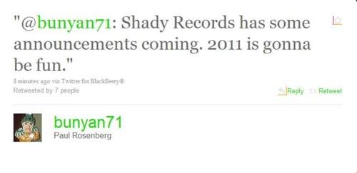 Большие новости от Shady Records в 2011 году, а может и раньше.